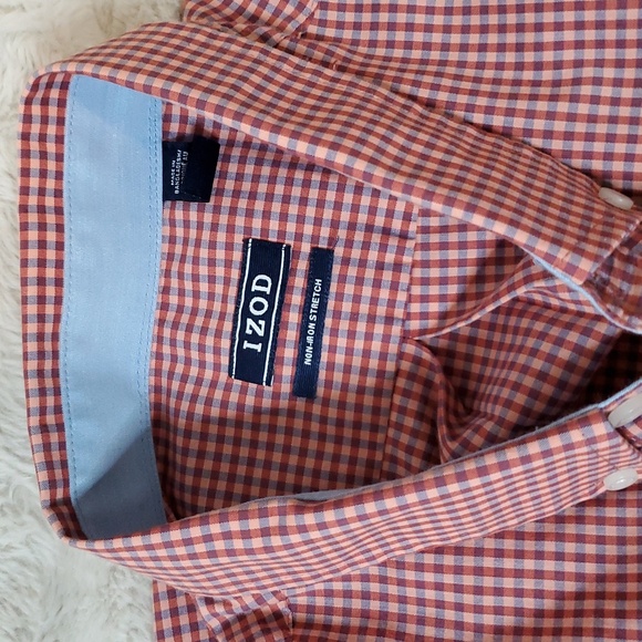 IZOD Non Iron Stretch Button Down Shirt L - Picture 2 of 8